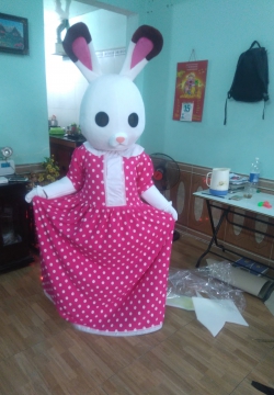 Mascot thỏ trắng