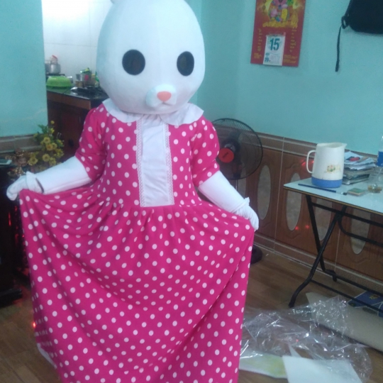 Mascot thỏ trắng